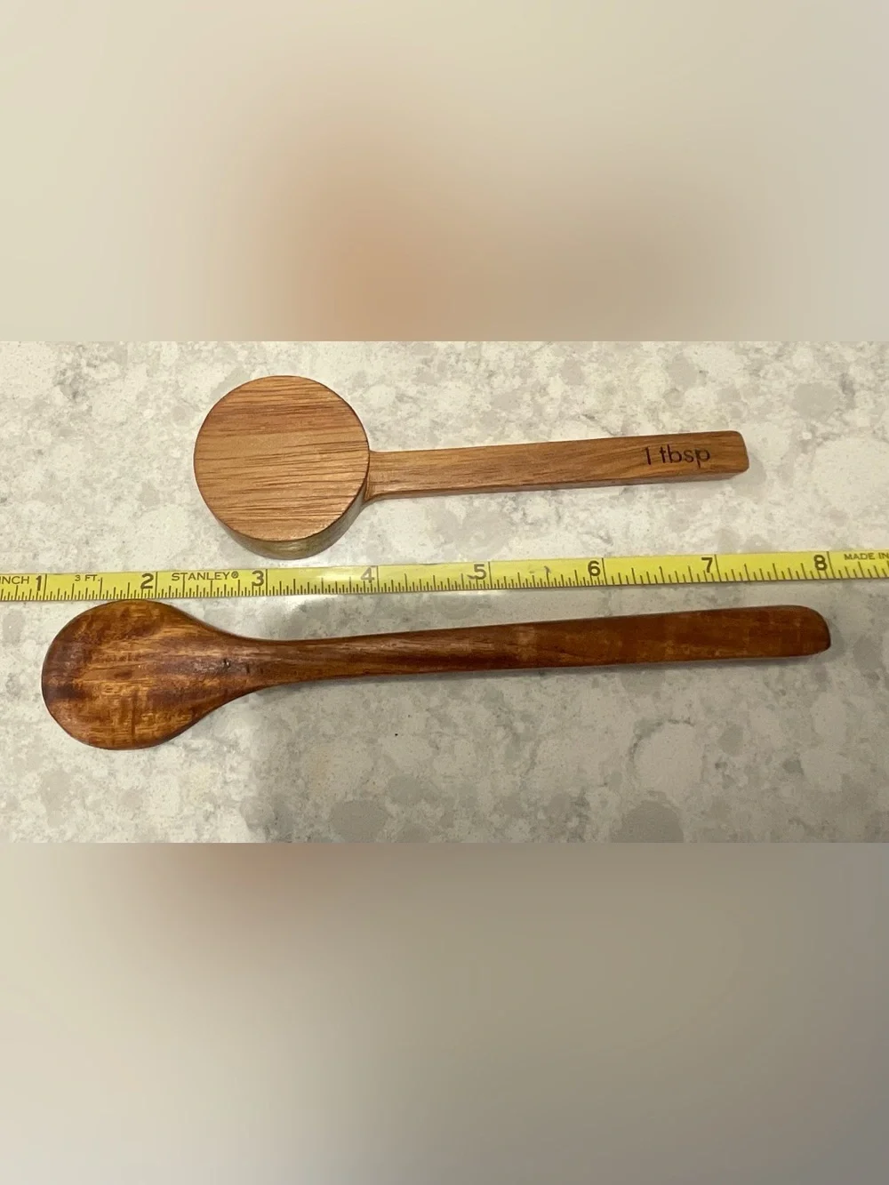 NWOT RYZE Acacia Wood Canister, Scoop, and Spoon 3 Piece Set